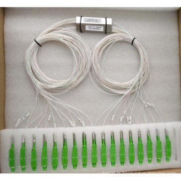 1 * 16 Mini Fibra Óptica PLC Splitters com tubo de aço